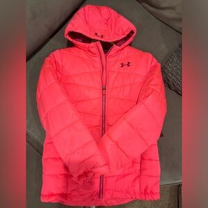 Girls pink Under Armor Puffer Jacket - L - NWT